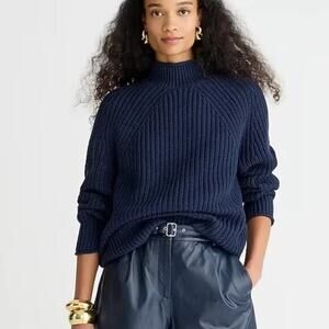 NWT J. Crew Relaxed Rollneck Sweater Navy Sz XXS